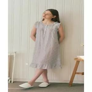 [비너스](신세계 사우스시티) 쿨 지지미 파스텔 나뭇잎 나염 원피스 잠옷[VGNS205]