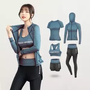 [이지커머스]여성 운동복 5종세트 트레이닝복 후드집업 레깅스 탑 트레이닝세트 여자후드집업 여자트레이닝