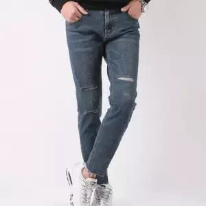 일자청바지 JMM 데 남자무릎밑단컷팅청바지 남성 팬츠 데님 남성 와이드 밴딩 남자 겨