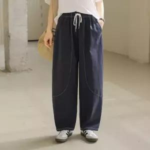 [시크폭스] 노멀워싱 스티치 밴딩 배기팬츠_61PT1656