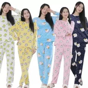 커플 [FWP] 빅사이즈 가족 수면 세트 파자마 홈웨어 긴팔 겨울 잠옷 극세사 임부