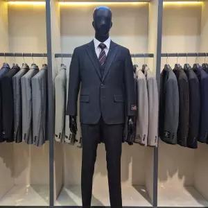 바쏘 봄/가을 프리미엄 순모 남성정장세트 [차콜 그레이]