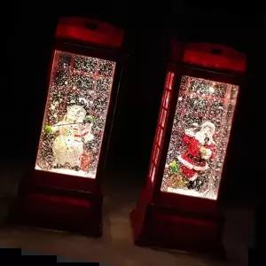 스노우볼 공중전화박스 모양 산타 눈사람 워터볼 led 조명장식