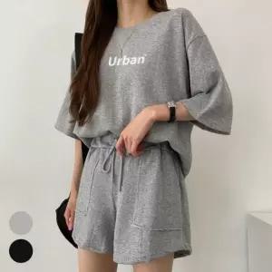 여성 반바지 상하의 트레이닝 세트 ERK-313 반팔