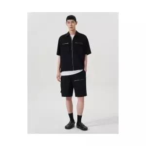 매장정품 에잇세컨즈 8SECONDS 나일론 지퍼 포인트 밴딩 쇼츠 블랙 (454525AQ85) 454525AQ85 613956