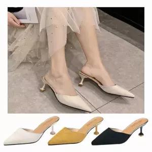 뮬 정장구두 여자신발 스웨이드 펌프스힐 스틸레토