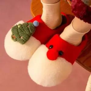 털실내화 겨울슬리퍼 보온용 사무실 크리스마스