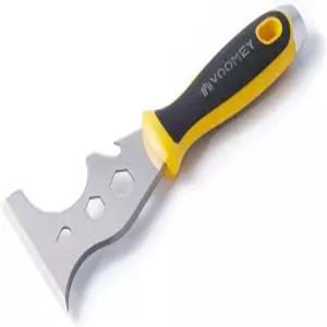 부미 12-in-1 페인트 스크레이퍼 도구 다기능 퍼티 나이프 스패클 카바이드 금속 롤러 청소 벽 균열 제거에