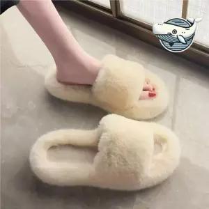 여자 거실 겨울 블로퍼 외출슬리퍼 실내용 신발 부드러운 퍼 슬리퍼 겨울 따뜻한 실내