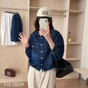 여성용 청 빈티지 캐주얼 칼라 싱글 자켓 자락 코트 스트링 ST1