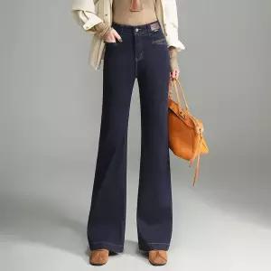 와칸다 여성 여성용 팬츠 롱 가을 청바지 와이드 슬림 데님바지 머메이드 하이웨스트 부츠컷 KKE3
