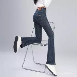 여자 데님 롱 빈티지 오피스룩 봄 와이드 핏 청바지 하이웨스트 부츠컷 머메이드 나팔바지 ST1