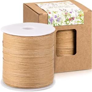 Whaline 229 야드 라피아 종이 리본 크리스마스 크래프트 공예 포장 트윈 페스티벌 선물 장식 및 직조용