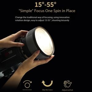 호환 ZSYB 프레넬 렌즈 5배 밝기 스포트라이트 15-55도 각도 포커싱 (보웬스 마운트 사진 스튜디오