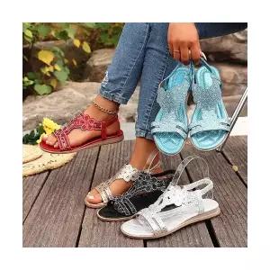 알마센 여성 스트랩 샌들 슈즈 여름 토오픈 컴포트 밴딩 큐빅 ADOR2