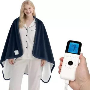 온열 웨어러블 숄 선물용 담요 전기 던지기 33x59인치 초호화 소프트 6가지 난방 레벨 및 5가지 타이머