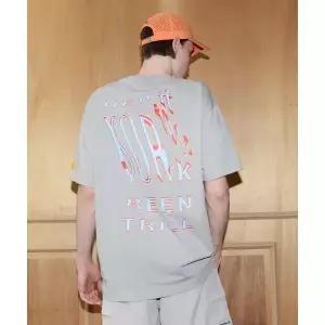 매장정품 BEENTRILL 블러 오버핏 반팔 티셔츠(라이트 카키)