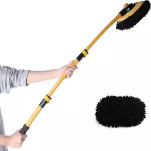 아일리덴 세차 브러시 걸레 긴 손잡이 스크래치 없는 극세사 헤드 2개 자동차 RV 트럭용 디테일 케어 키트