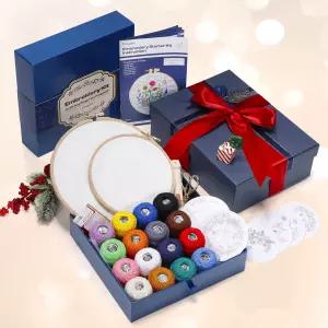 크리스마스 선물용 케이도 럭셔리 자수 키트 초급 절묘한 상자 후프 실 풀 세트 도구