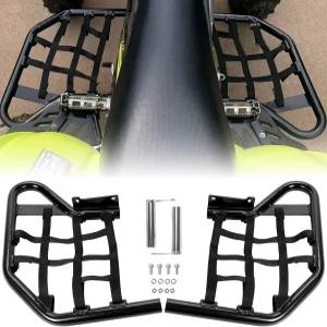 HECASA 너프 바 모든 해 야마하 랩터 700 YFM700 YFM700R 사이드 스텝 풋 페그 힐 가드(블랙 + 블랙