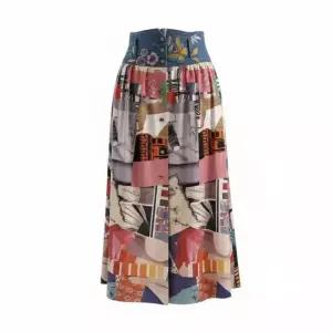 비꼴리끄 린넨 프린트 캉캉 스커트 B242WK3150