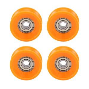 플라스틱 코팅 밀폐 베어링 스틸 606ZZ 딥 U 그루브 가이드 도르래 레일 볼 롤링 휠 6x30x13mm 4개