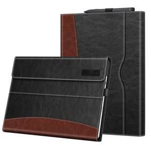 [미국배송] 13인치 MICROSOFT SURFACE PRO 11/10/9용 핀티 케이스 - 포켓 및 스타일러스 홀더가 있는 멀티 앵글 뷰 포트폴리오 비즈니스 커버 타입 커버 키보드(블랙/브라운)와 호환 가능