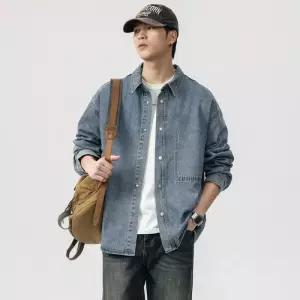 데님 루즈핏 MFNC-040139 셔츠 캐주얼 남성 재킷 심플