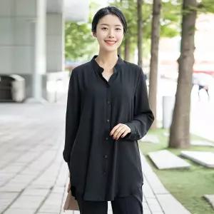 [모슬린]엄마옷 차이나 긴팔 롱 블라우스 613FGH327 마담중년여성빅사이즈50대60대