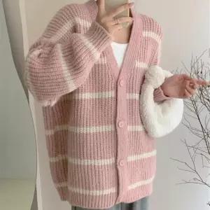 여성 가디건 의류 단가라 롱 스프라이트 DHH-D98 아우터 니트