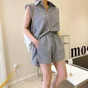 팬츠 세트 나시 밴딩 셔츠 스트라이프 심플 NM-0230