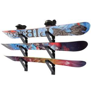 Poskad 스노우보드 벽 마운트 랙, 조절 가능한 보관 레이어 공간 절약 디자인, 가정 및 차고 스키 보드 보관. (3세트)
