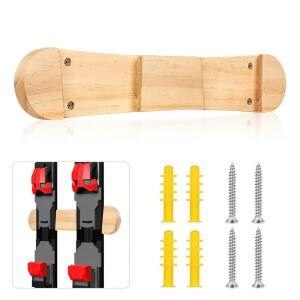 PEUTIER 미니멀리스트 우드 스키 랙, 스노우보드 벽 마운트 랙 행거 디스플레이 보관 홀더 방 차고 보드 롱보드용