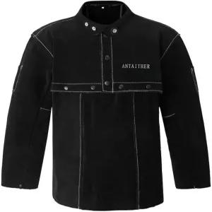 안타이더 가죽 용접 재킷(오픈 백 포함) 비브 에이프런(케이프 슬리브 내열 용접기 코트