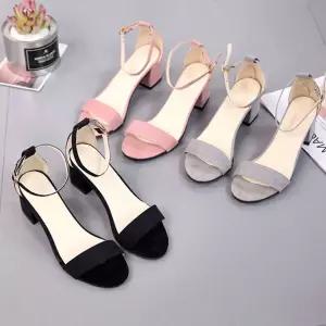 여성 미들굽 여름 신발 발목끈 구두 원피스 샌들 슈즈 QGO9+5uWL