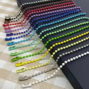 컬러 군번줄 비즈키링재료 볼체인 12cm 10p 군번줄 비즈키링 비즈키링재료 악세사리부자재 키링부자재
