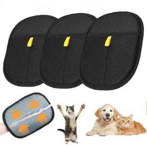 고양이와 개를 위한 3pcs 반려동물 털 제거 장갑, 2025년 새로운 업그레이드 효율적인 손질 재사용 가능한 캣독 정전기 제거기 그루밍 장갑 도구