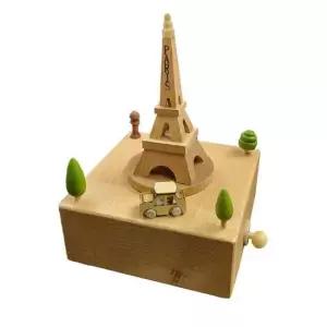 빙글빙글 에펠탑 원목 태엽 오르골 오르골 인테리어소품 태엽오르골