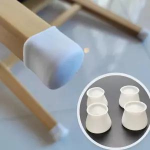 긁힘방지 실리콘 의자발커버 화이트 4P 식타의자커버 식탁 의자 양말