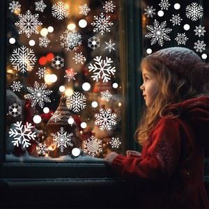 방풍비닐 눈송이 정적 접착 유리 스티커 크리스마스 장식 상점 쇼케이스 홈 윈도우 데칼 겨울 눈꽃 114