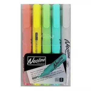 [문구/오피스] 형광 마카 필기구 학용품 강조형 펜세트 소프트 5색 사인펜 밑줄펜