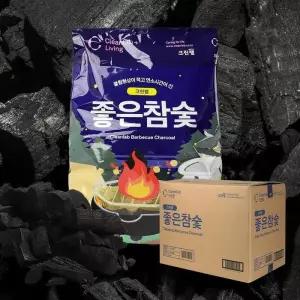 5~6인용 견고한참숯 캠핑 구이용숯 흑탄 2kg 8개 한박스