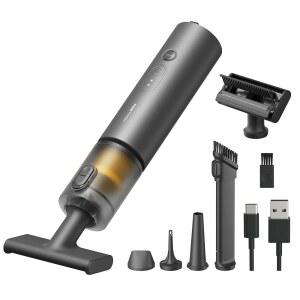 [미국배송] HOTO 휴대용 자동차 진공청소기 무선 2만 PA 강력 흡입 기능이 있는 4-IN-1 미니 진공청소기 자동차 책상 컴퓨터 키보드 가정 사무실 청소용 전기 압축 공기 먼지 송풍기