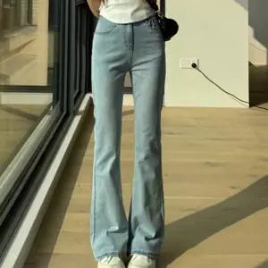 여자 세미 부츠컷 청바지 봄 여름 가을 연청 캐주얼 키작녀 데님 팬츠 하이웨스트