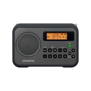 [미국배송] SANGEAN PR-D18BK AM/FM/휴대용 디지털 라디오(보호 범퍼 포함) 블랙/그레이