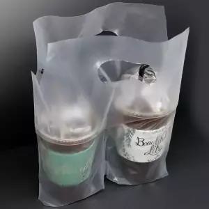 비닐캐리어 960ml(32온스)컵용 2구 무지 1000장 테이크아웃 음료캐리어