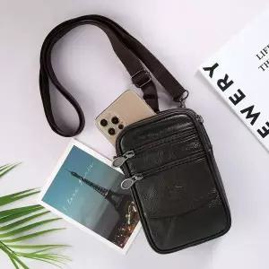 디케이 2018 천연소가죽 핸드폰 미니크로스백