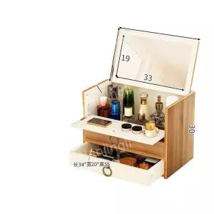 화장품보관함 메이크업테이블 원목 정리 소품 뚜껑있는 메이크업 좌식화장대