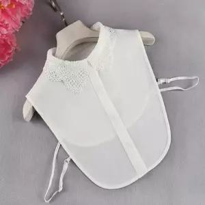 자수 펀칭 넥케이프 페이크 카라 블라우스 레이스셔츠 넥케이프 이너카라 레이어드카라