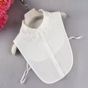 여성 자수펀칭 클래식 카라 넥케이프 이너셔츠 페이크 넥케이프 이너카라 레이어드카라